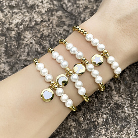 Bracelet de perles chic et élégant pour femme - bijoux breloque coeur d'amour fabriqués à la main