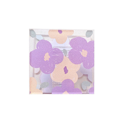 Transparent Acrylic Binder Paper Clips, Card Assistant Clips, Rectangle with Flower Pattern