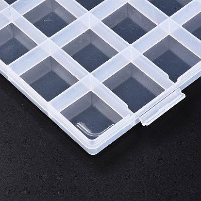 Conteneurs de stockage de billes de polypropylène (pp), 28 boîtes de rangement à compartiments, avec couvercle à charnière, rectangle