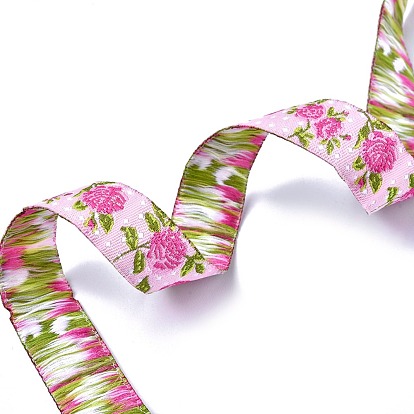 Jacquard Ribbon, Tyrolean Ribbon, Polyester Ribbon, for DIY Sewing Crafting, Home Decors, Floral Pattern