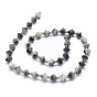 Natural Eagle Eye Stone Beads Strands, Faceted, Bicone