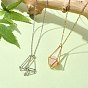 2Pcs 2 Style Brass Macrame Pouch Empty Stone Holder for Pendant Necklaces Making, 304 Stainless Steel Cable Chains Necklace