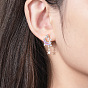 Boucles d'oreilles pendantes étoile et lune en zircone cubique transparente avec pierre de lune, 925 bijoux en argent sterling pour femmes