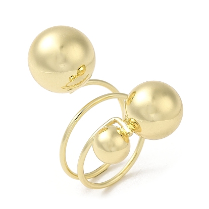 Brass Wire Layer Wrap Rings, Big Ball Ring for Women