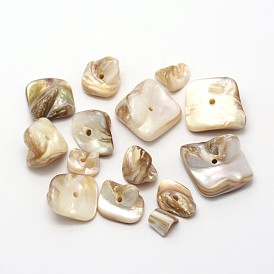 Perles de coquillages naturels d'eau douce, 7~18x4~11mm, trou: 1 mm, environ 330 pcs / 500 g