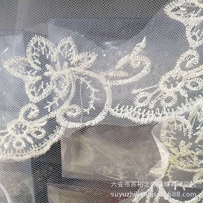 Nylon Bridal Veils, Embroidery Lace Edge, for Women Wedding Party Decorations