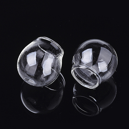 Handmade Blown Glass Globe Ball Bottles, for Glass Vial Pendants Making, Round