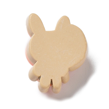 Opaque Resin Cute Animal Cabochons, with Enamel