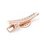 Hair Accessories Iron Alligator Hair Clip Findings, with Brass Flat Cabochon Bezel Settings