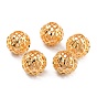 Long-Lasting Plated Hollowed Brass Beads, Filigree Beads, Round