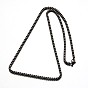 304 Stainless Steel Box Chain Necklaces, with Lobster Clasps, 23.6 inch(60cm), 3mm