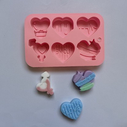 Moldes de jabón de corazón de silicona diy, para hacer jabones artesanales, Día de San Valentín