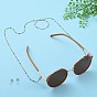 304 Stainless Steel Eyeglasses Chains, Neck Strap for Eyeglasses, with Enamel, Lobster Claw Clasps and Rubber Loop Ends, Black