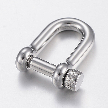 304 fermoirs de manille d'ancrage à anneau en D en acier inoxydable, pour la fabrication de bracelets