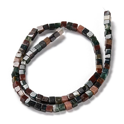 Natural Indian Agate Beads Strands, Cube