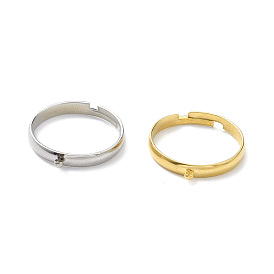 304 Stainless Steel Loop Ring Bases, Adjustable Finger Ring
