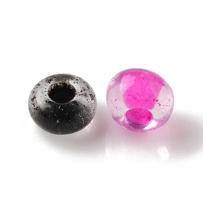195g 15 couleurs 8/0 perles de verre transparentes, intérieur couleurs, trou rond, ronde