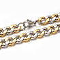 304 de acero inoxidable Cuban Link collares y pulseras de cadena de sistemas de la joyería, con cierre de langosta