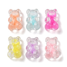 Transparent Acrylic Beads, Bear, Bead in Bead