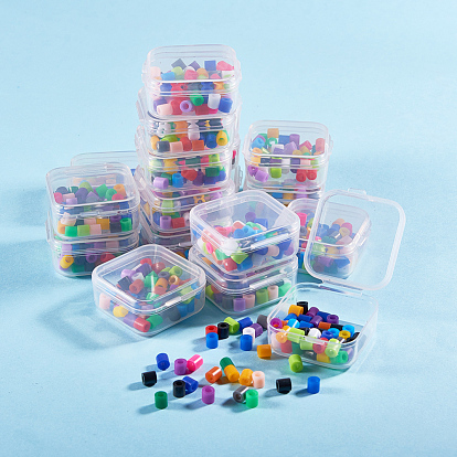 Récipients de perle en plastique transparent, rectangle