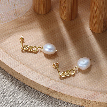 925 aretes colgantes con cadenas de plata esterlina, pendientes de borlas de perlas naturales, con sello s925