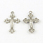 Crucifix Cross 201 Stainless Steel Pendants, For Easter, Smooth Surface, 22.5x14x1mm, Hole: 1.5mm