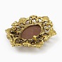 Alloy Rhinestone Brooch for Clothes Backpack, with Resin, Flower with Women