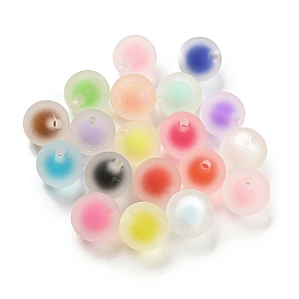 Transparent Frosted Acrylic Beads, Bead in Bead, Round