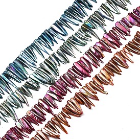 Electroplated Natural Freshwater Shell Beads, Teardrop, AB Color