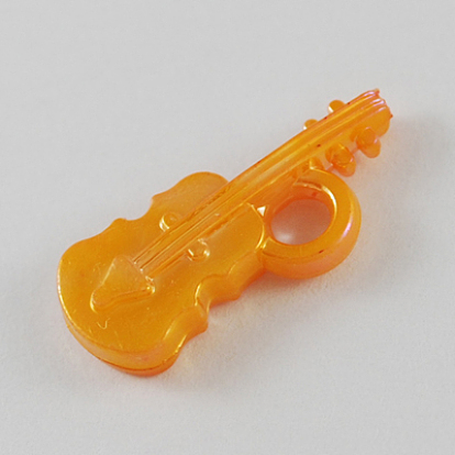 Непрозрачные твердые цвет акриловой скрипка подвески, AB цвет, разноцветные, 23x9x4 мм, Отверстие : 4 мм , около 1210 шт / 500 г