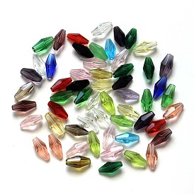 Transparent Glass Beads, Faceted, Bicone