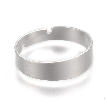 Adjustable 201 Stainless Steel Plain Band Rings