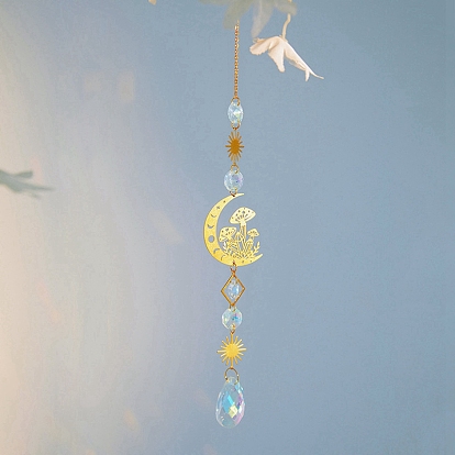 Décorations de pendentif en cristal, avec les accessoires en métal, Pour la maison, décoration de jardin