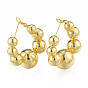 Brass Round Ball Wrap Hoop Earrings for Women, Nickel Free