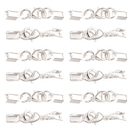 SUNNYCLUE 24 Sets 2 Colors Clip Ends With Lobster Claw Clasps, Nice for Jewelry Making