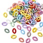 Opaque Spray Painted Acrylic Linking Rings, Quick Link Connectors, for Curb Chains Making, Twist