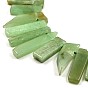 Chip Natural Green Aventurine Graduated Beads Strands, 18~46x10~12x4~6mm, Hole: 2mm, about 38pcs/strand, 15.3 inch