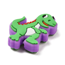Cartoon Dinosaur Food Grade Eco-Friendly Silicone Focal Beads, Chewing Beads For Teethers, DIY Teether Beads