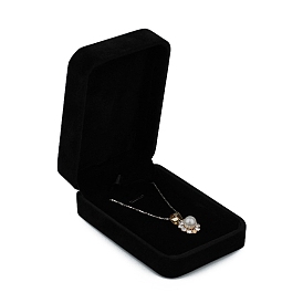 Boîte de rangement de pendentif de bijoux en velours rectangle, coffret cadeau bijoux pour colliers pendentifs