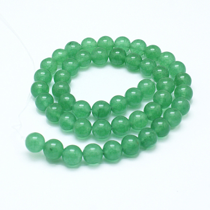 Malasia natural de hebras de perlas de jade, teñido, rondo