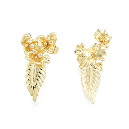 Boucles d'oreilles pendantes fleur de vie avec oxyde de zirconium cubique transparent, bijoux en laiton pour femmes