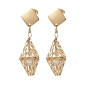 5 paires 5 boucles d'oreilles pendantes en perles de coquillage de style, 304 Boucles d'oreilles longues à géométrie en acier inoxydable pour femmes