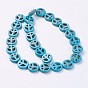 Synthetic Turquoise Beads Strands, Peace Sign, Dyed & Heated