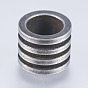 304 Stainless Steel Beads, Large Hole Beads, Column with Groove