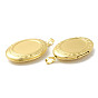 Rack Plating Brass Locket Pendants, Oval Charm, Cadmium Free & Lead Free, Long-Lasting Plated
