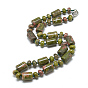 Colliers de perles de pierres précieuses, avec mousquetons en alliage, colonne