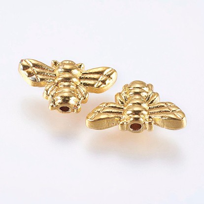 Alloy Beads, Real 18K Gold Plated, Bee