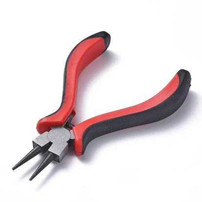Juegos de herramientas de joyería de hierro: alicates de punta redonda, alicates de corte de alambre y alicates de corte lateral, 114~131 mm, 3 PC / sistema
