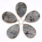 Gemstone Pendants, with Brass Findings, Drop, Golden