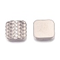304 Stainless Steel Cabochons, Fit Floating Locket Charms, Texture, Square